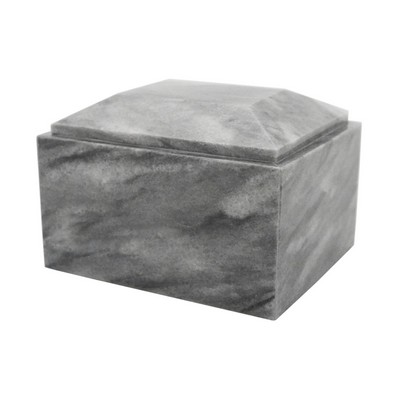 Rectangular Gray Marble Urn (5½"x3¾"x4½")