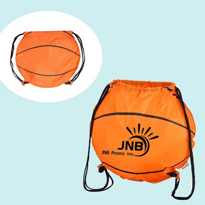 Basketball-Themed Drawstring Backpack