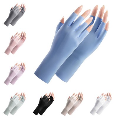 Women Sunblock Fingerless Gloves