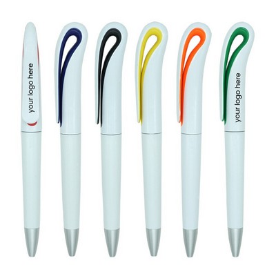 Twist Ballpoint Pens 1.0mm Plastic Swan Shape