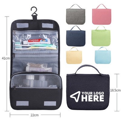 Cross-border travel waterproof foldable wet/dry toiletry bag