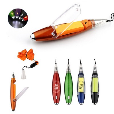 Multi-Function Pen with Flashlight Hanging Rope Note Paper