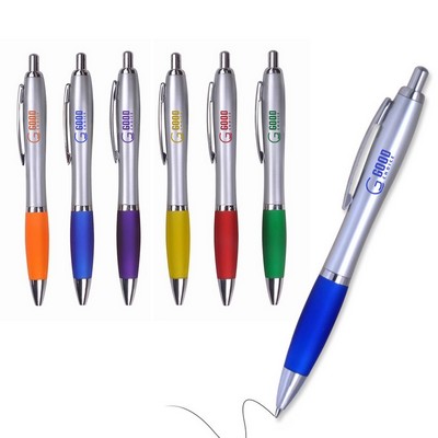 Stylish Ballpoint Pen With Rubber Grip