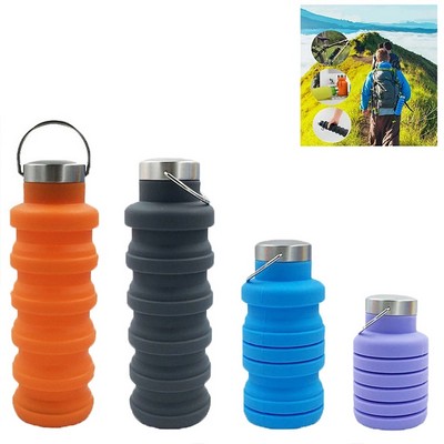 18.5Oz Collapsible Food Grade Silicone Water Bottle