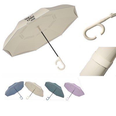 Inverted Umbrella with C-Shaped Handle