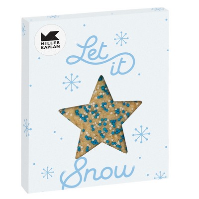 Holiday Star Window Box with Gourmet Cookie - Sugar Cookie w/ Corporate Color™ Nonpareils