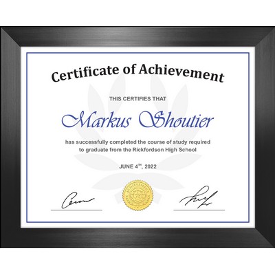 Borden 11"x14" Certificate Frame (Black) 13"x16"