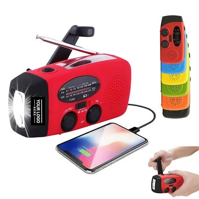 Hand Crank Emergency Radio with Built-In LED Flashlight