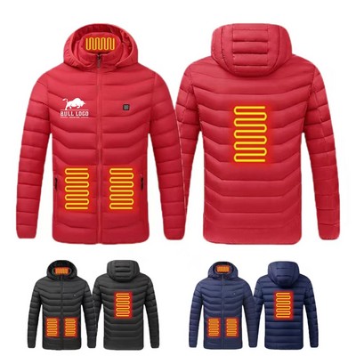 Four Zone Heating Unisex Heated Down Jacket Not Include Power Bank