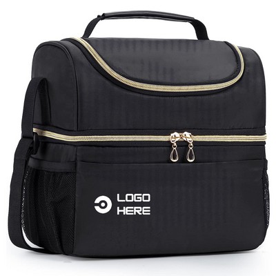 Dual Compartment Lunch Box Insulated Cooler Bag