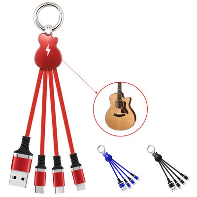 Guitar Charging Cable Custom LED Luminous Logo with Keychain