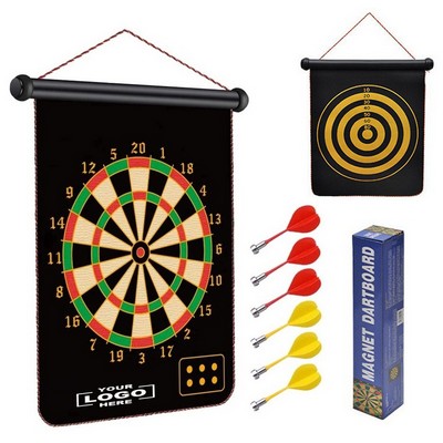 15 Inch Magnetic Dartboard Set with 6 Darts Double Sided