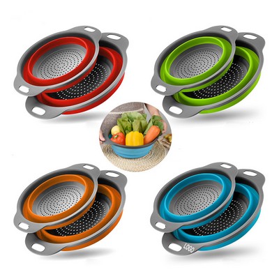 Round Collapsible Colander Set 2PCS