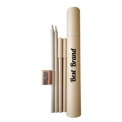 Kraft Paper Tube 3 In 1 Stationery Set