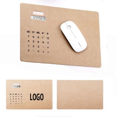 Kraft Paper Mouse Pad With 8 Digits Solar Calculator