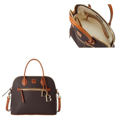 Dooney & Bourke Brown Pebble Grain Large Domed Satchel