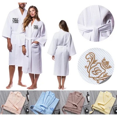 Comfortable & Stylish Lightweight Full-Length Waffle Kimono Bathrobe