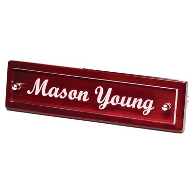 9.25" Rosewood Piano Finish Nameplate w/Acrylic Plate