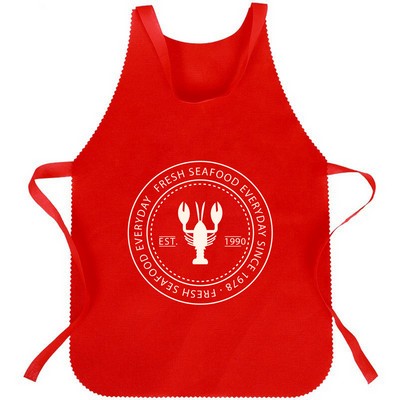 17.7" x 26" Adult Non-Woven Disposable Waterproof Lobster Apron Seafood Bib