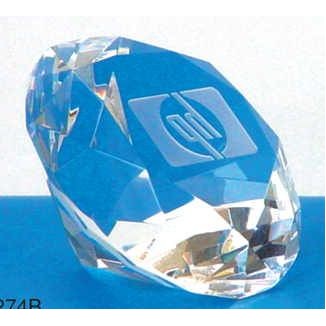 2 3/8" Crystal Diamond Shaped Paperweight.