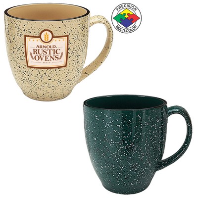 14.5 Oz. Green Speckled Bistro Mug - Dishwasher Resistant - Precision Spot Color