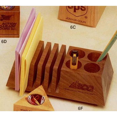 2-4/5"x8" Walnut Letter/Memo And Desk Caddy (6f)