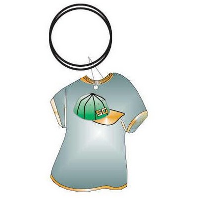 Baseball Cap T-Shirt Key Chain w/Clear Mirrored Back (4 Square Inch)