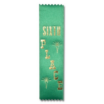 2"x8" 6th Place Stock Lapel Award Ribbon