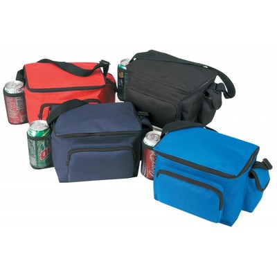 6 Pack Poly Cooler w/ Bottle & Cell Phone Holder