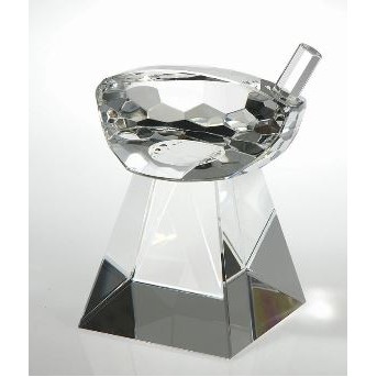 Medium Optical Crystal Golf Driver Head on Tall Base Award