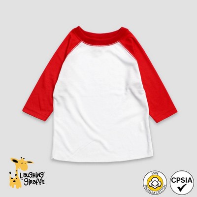 Toddler Raglan T-Shirts - 3/4 Sleeve Baseball T-Shirts - Premium 100% Cotton - Laughing Giraffe®