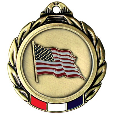 Stock RWB Regency Medal (US Flag) 2 3/4"