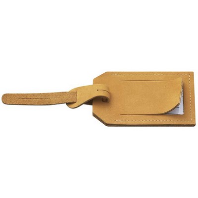 Nubuck Collection Business Card Size Luggage Tag with Pull Through Strap