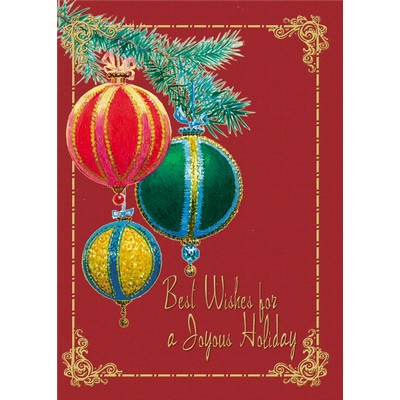 Cclassic-Victorian Ornaments Holiday Greeting Card (5"x7")