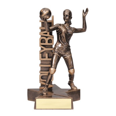 Volleyball, Female Billboard Resin - 6-1/2"