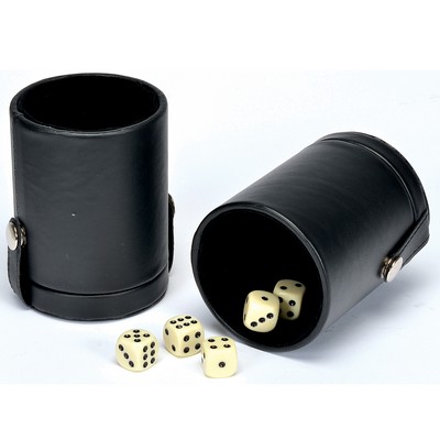 Black Deluxe Dice Cups with Storage (5 Dice)