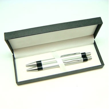 Aluminum Click Ballpoint Pen And Pencil Set (Screened)