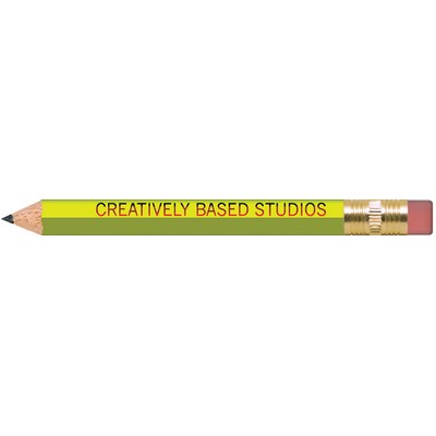 Neon Yellow Hexagon Golf Pencils with Erasers