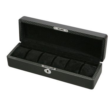 Carbon Fiber Style 6 Watch Case w/ Solid Top