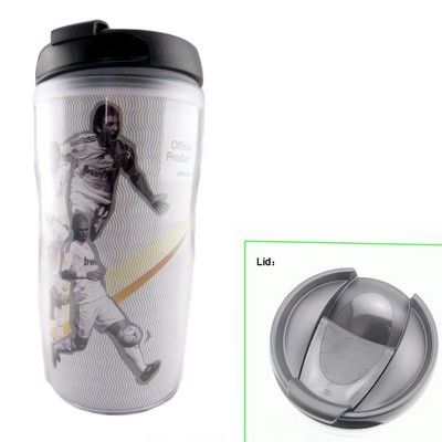 9 Oz. Double Wall Plastic Tumbler w/ Flip Lid