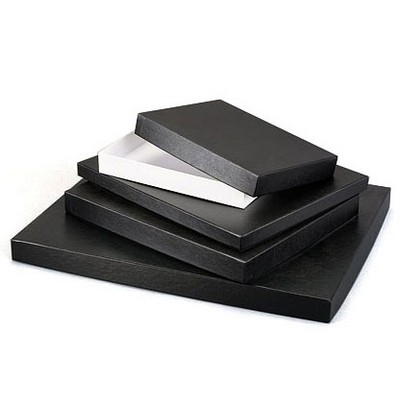 Economy Black Leatherette Photo Box w/White Base (11½"x9"x1¼")