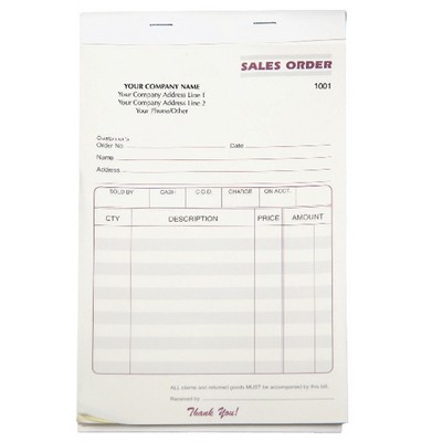 2 Part Sales Order Form Books - 5½"x 8½"