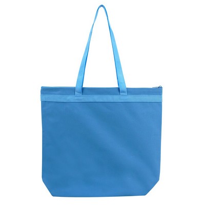 Large Tote Bag w/ Zipper - Turquoise