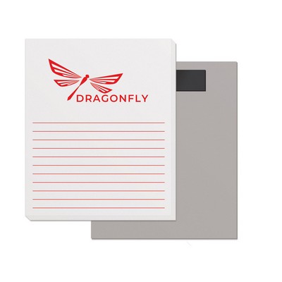 50 Page Magnetic Note-Pads with Medium Red Imprint (3.5"x4.25")