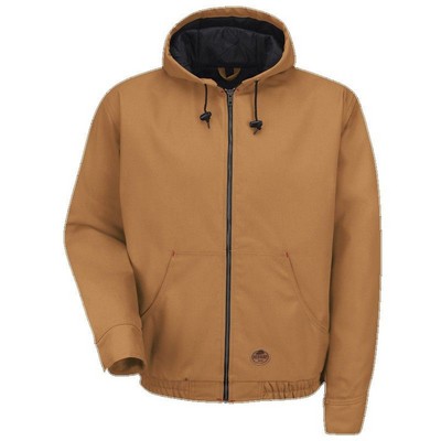 Red Kap™ Blended Duck Zip Front Hooded Jacket - Brown Duck