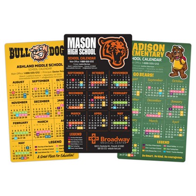 School Calendar Magnet - 4x7 Round Corners - 25 mil.