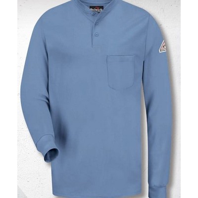 Bulwark™ Men's Long Sleeve Tagless Henley Shirt - Light Blue