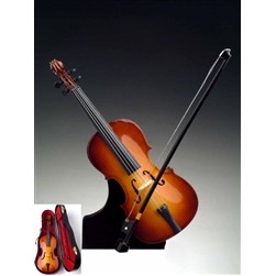 Cello Miniature with Stand & Case 9"H