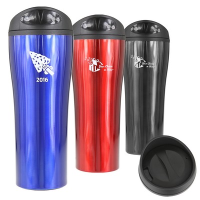 16 Oz. Madison Double Wall Stainless Steel Tumbler (Blue)