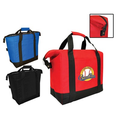 On The Go 600D Polyester Insulated Large Cooler Zipper Tote